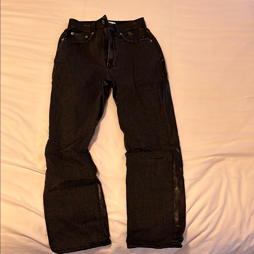 Abercrombie black Jean and leather pants